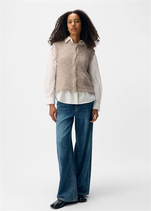 Saggia knit vest cardigan Humus Melange Object 